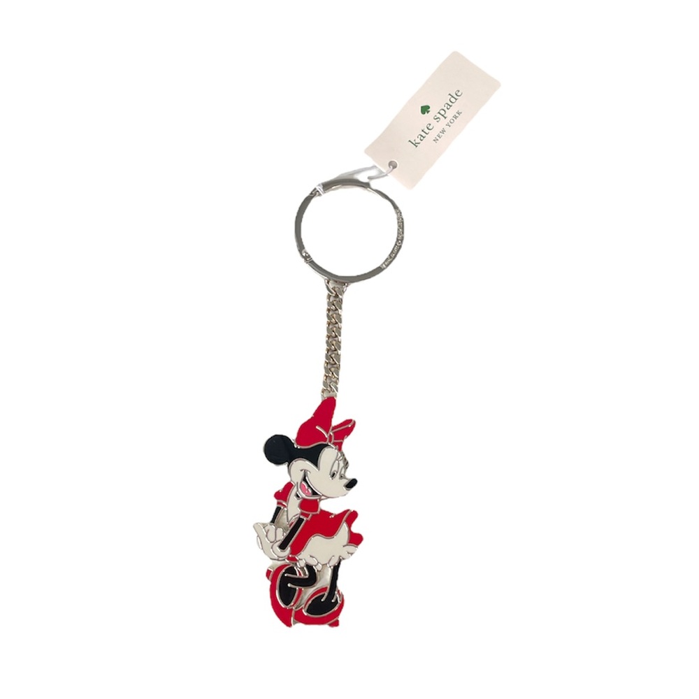Kate Spade Minnie Mouse Key Fob Key Chain Silver Red